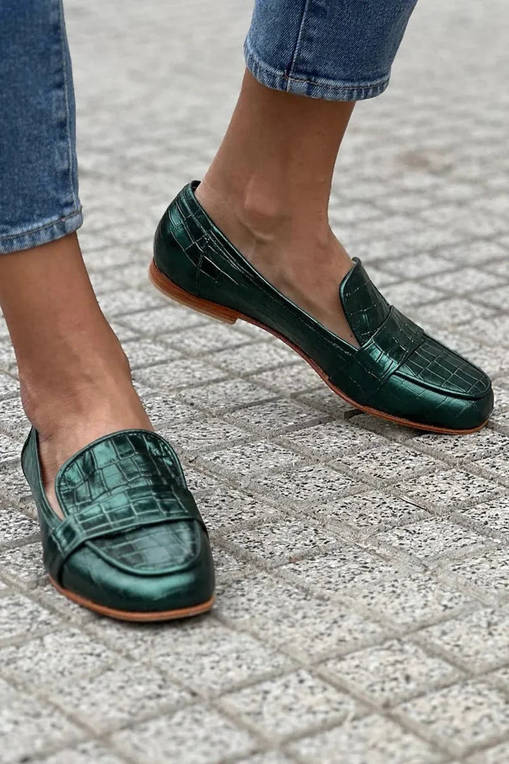 Gisella | Crocodile-Effect Leather Loafer