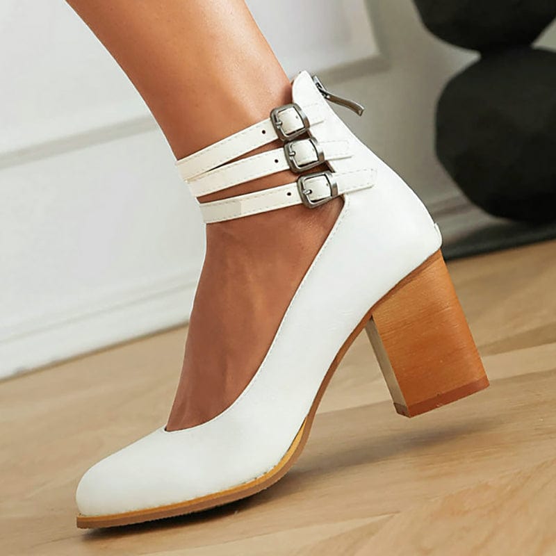 Aria | Elegant Triple Buckle Heels
