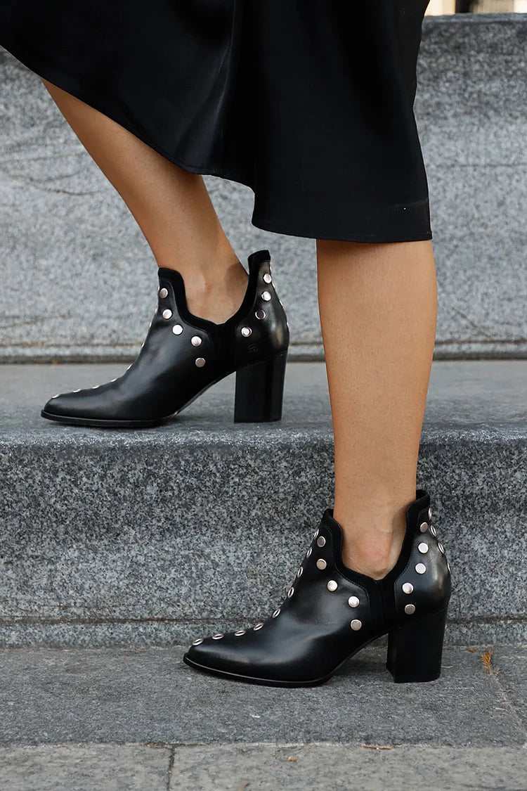 Gisella | Studded Ankle Boot with Block Heel