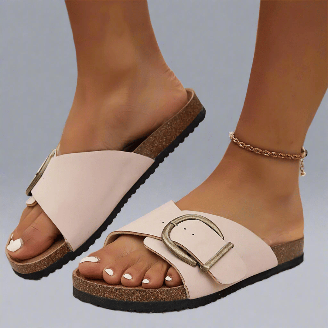 Elara | Elegant Buckle Slide Sandals