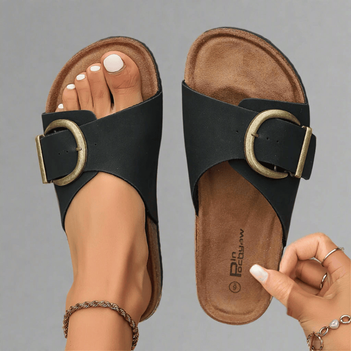 Elara | Elegant Buckle Slide Sandals