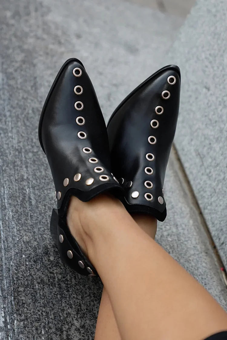 Gisella | Studded Ankle Boot with Block Heel