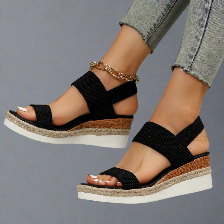 Aurelia | Elegant Black Platform Sandals