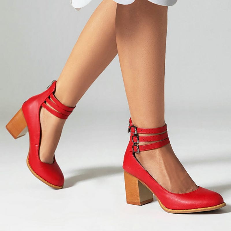 Aria | Elegant Triple Buckle Heels
