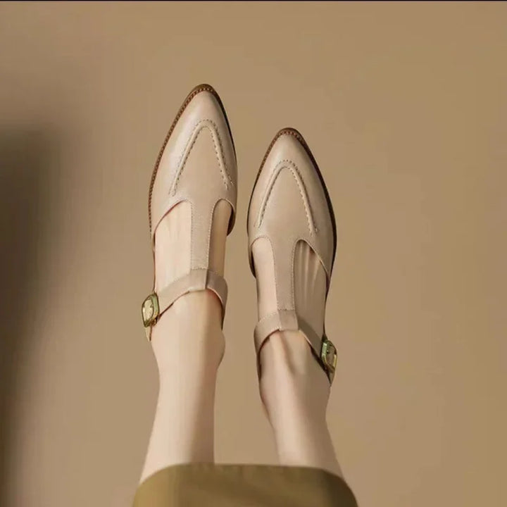 Elena | Classic Leather Buckle Shoes