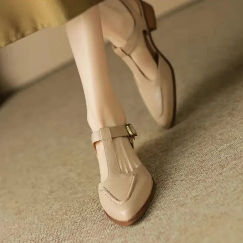 Elena | Classic Leather Buckle Shoes
