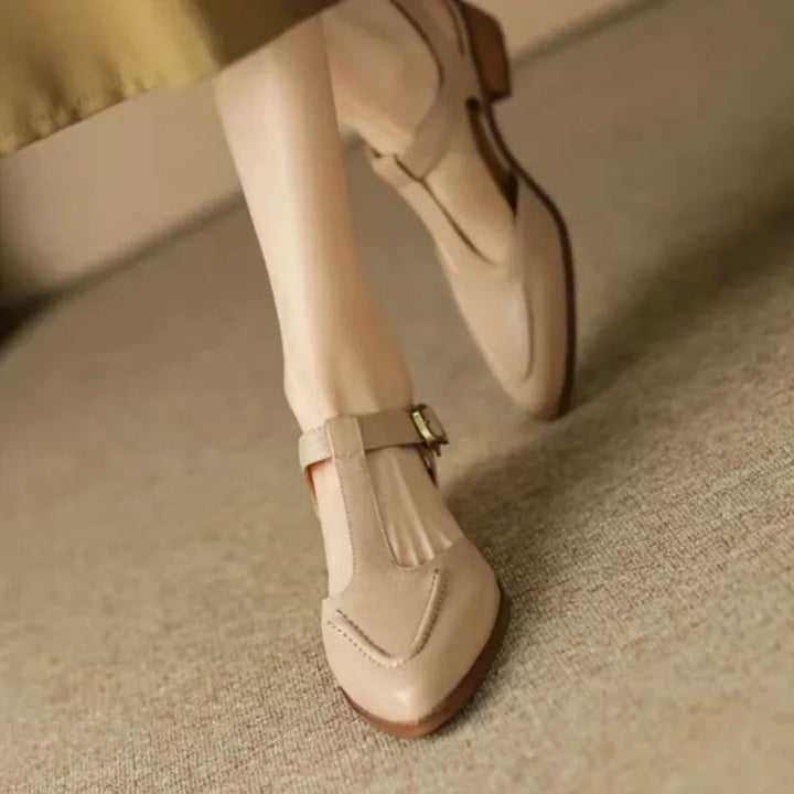 Elena | Classic Leather Buckle Shoes