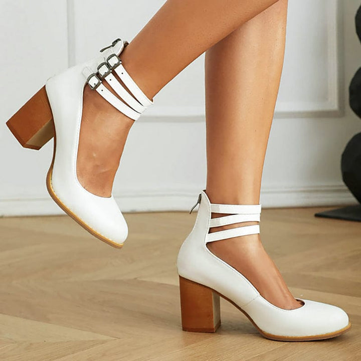 Aria | Elegant Triple Buckle Heels